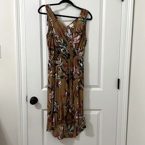 Tan Safari ruffle dress
